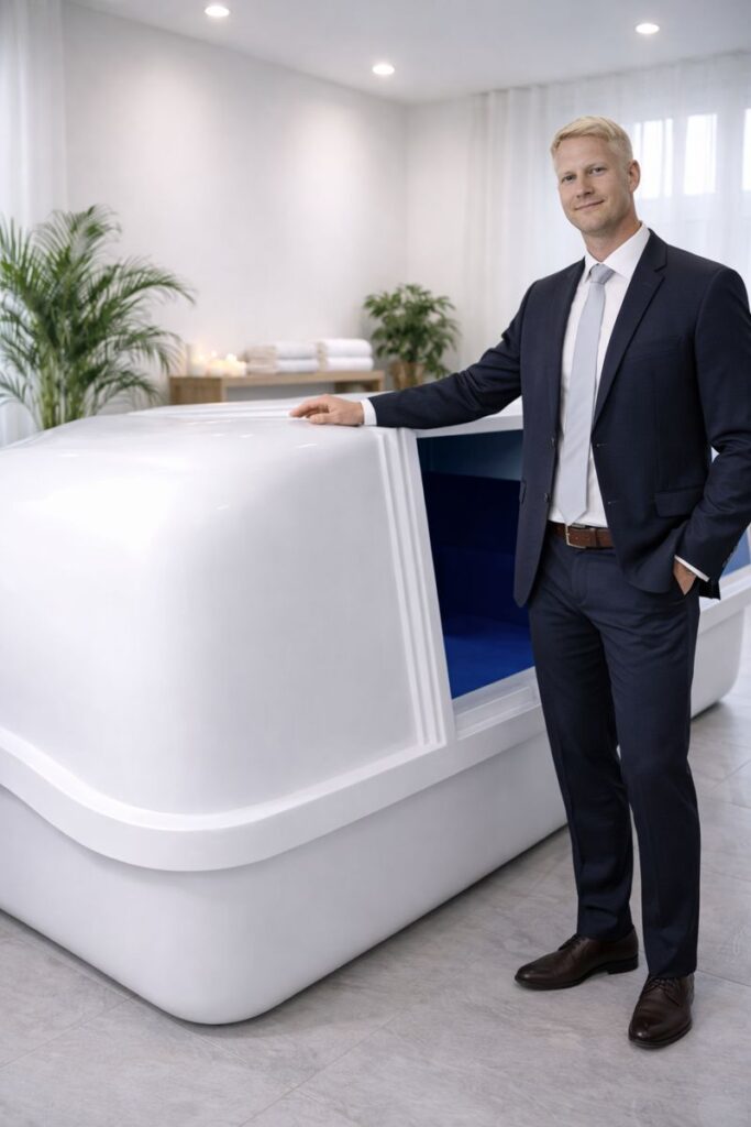 The durable, high-quality Swedish engineering behind a commercial float tank from Restingwell, built for reliability.